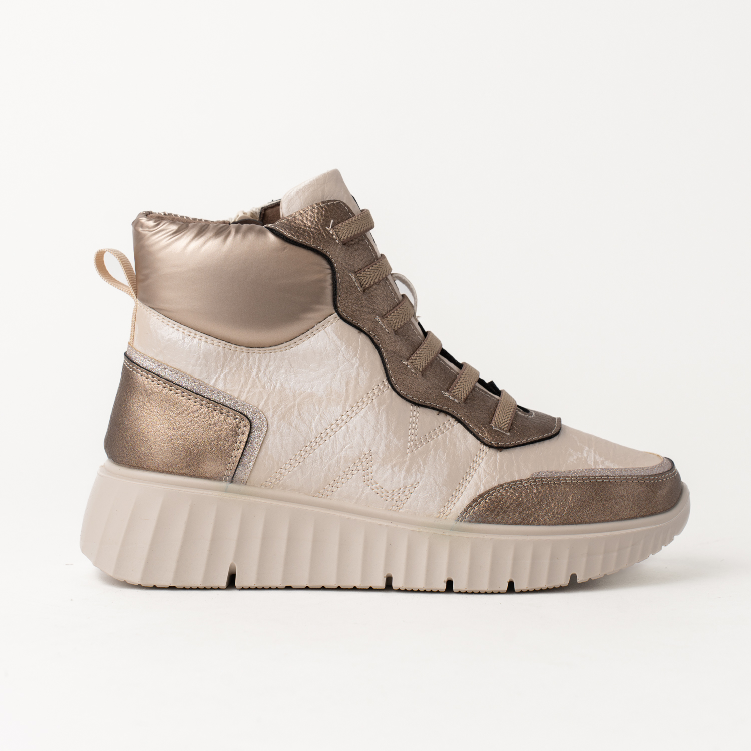 Mysoft 25M631 Botines deportivos con plataforma de mujer y cordones elásticos