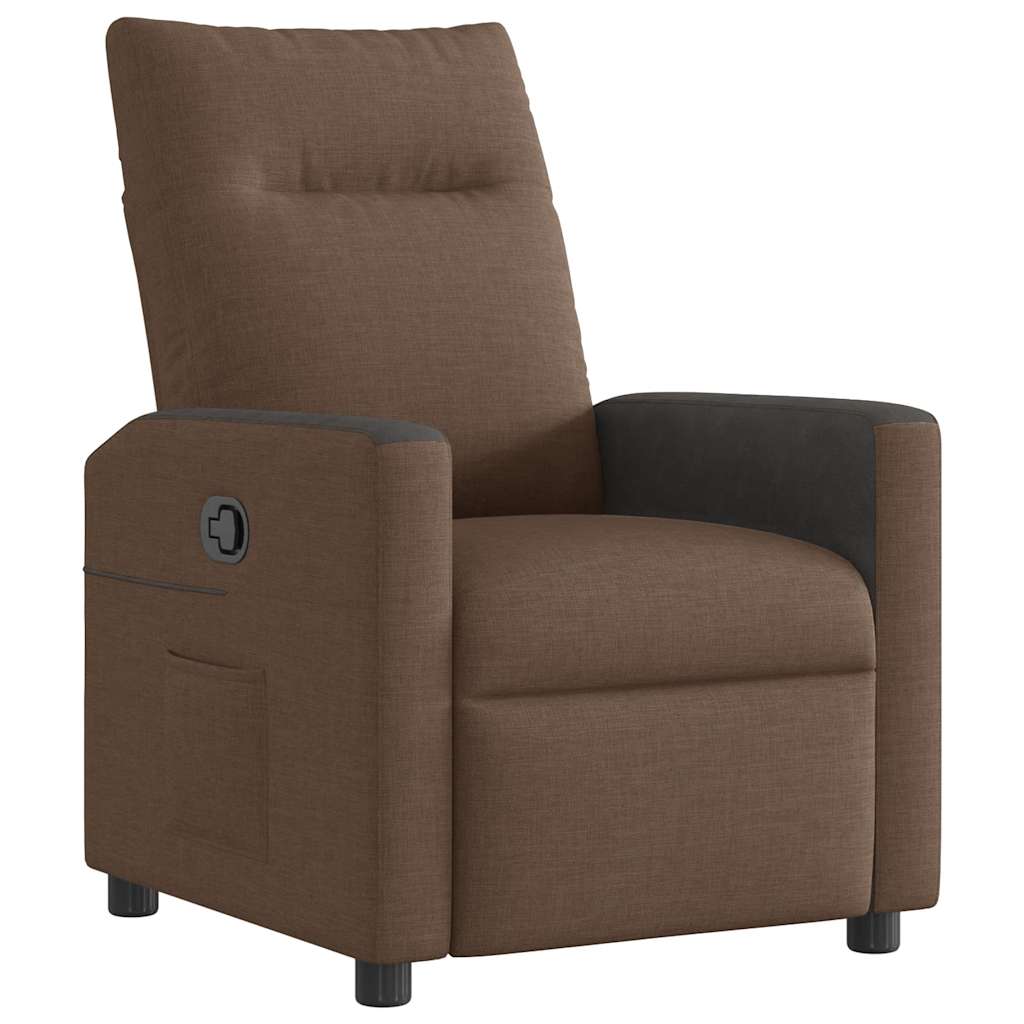 vidaXL Sillón reclinable de tela marrón
