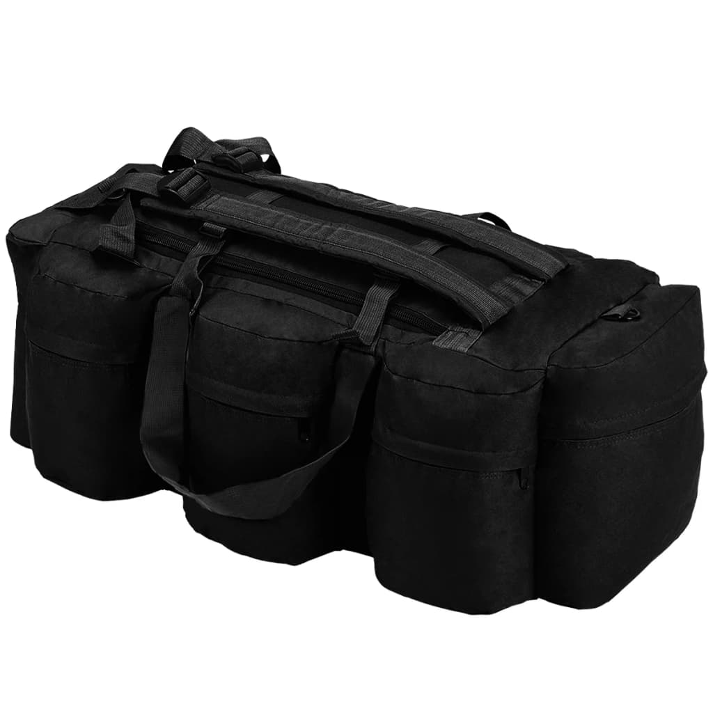 vidaXL Bolso de Lona Estilo Militar 3-en-1 de 90 L Maleta Mochila Color Camuflaje,  Negro,  Verde oliva y mas