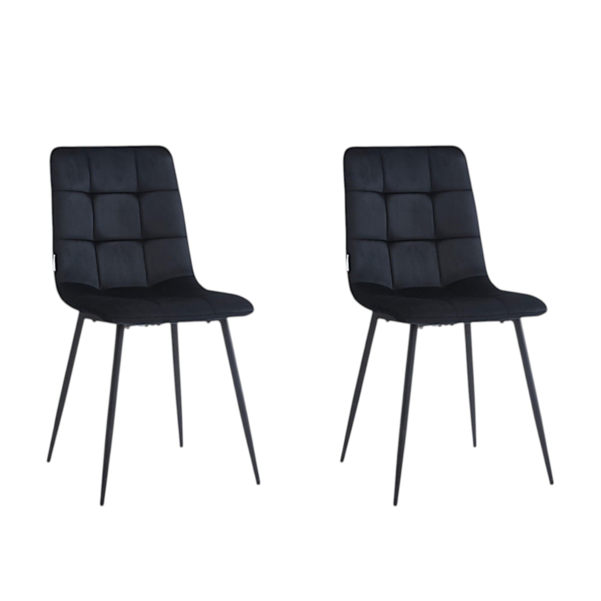Minimal DECO Pack de 2 Sillas Tapizadas de Comedor Estilo Moderno con Patas Metálicas Blancas o Negras, Varios Colores