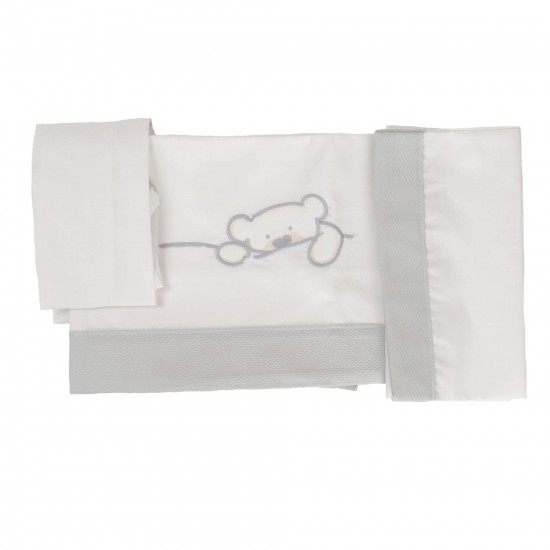 JUEGO SÁBANAS BABYLINE ALGODÓN PARA MINICUNA 50X80 HIPOALERGÉNICA, TRANSPIRABLE Y SUAVE (SÁBANA BAJERA + SÁBANA ENCIMERA+ FUNDA ALMOHADA)