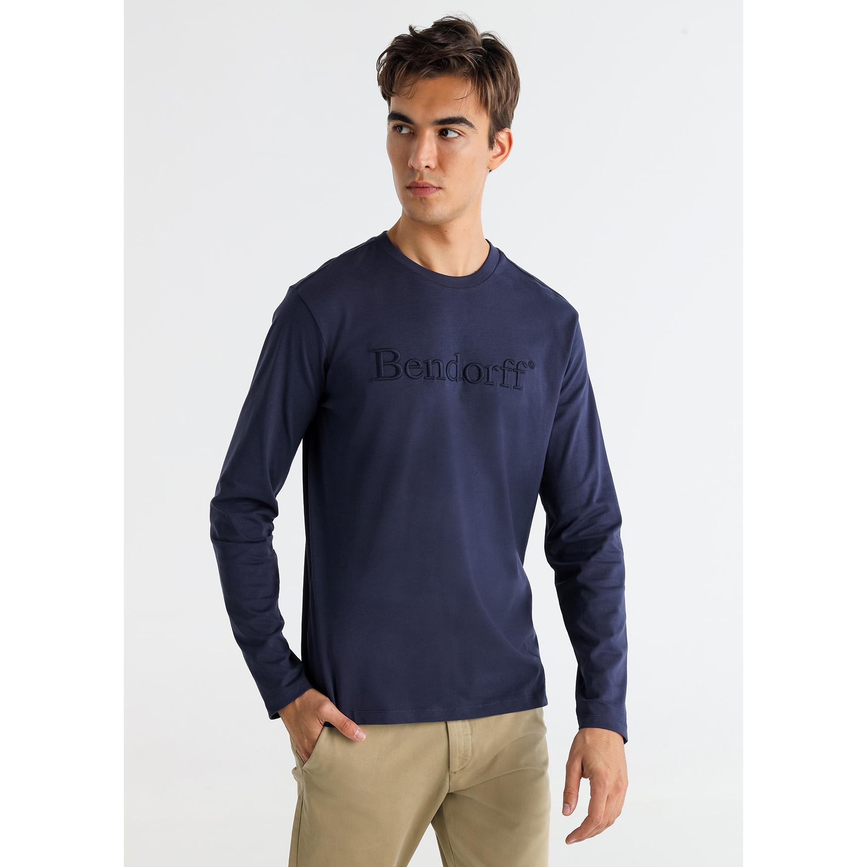 BENDORFF - Camiseta de manga larga con logo bordado en relieve