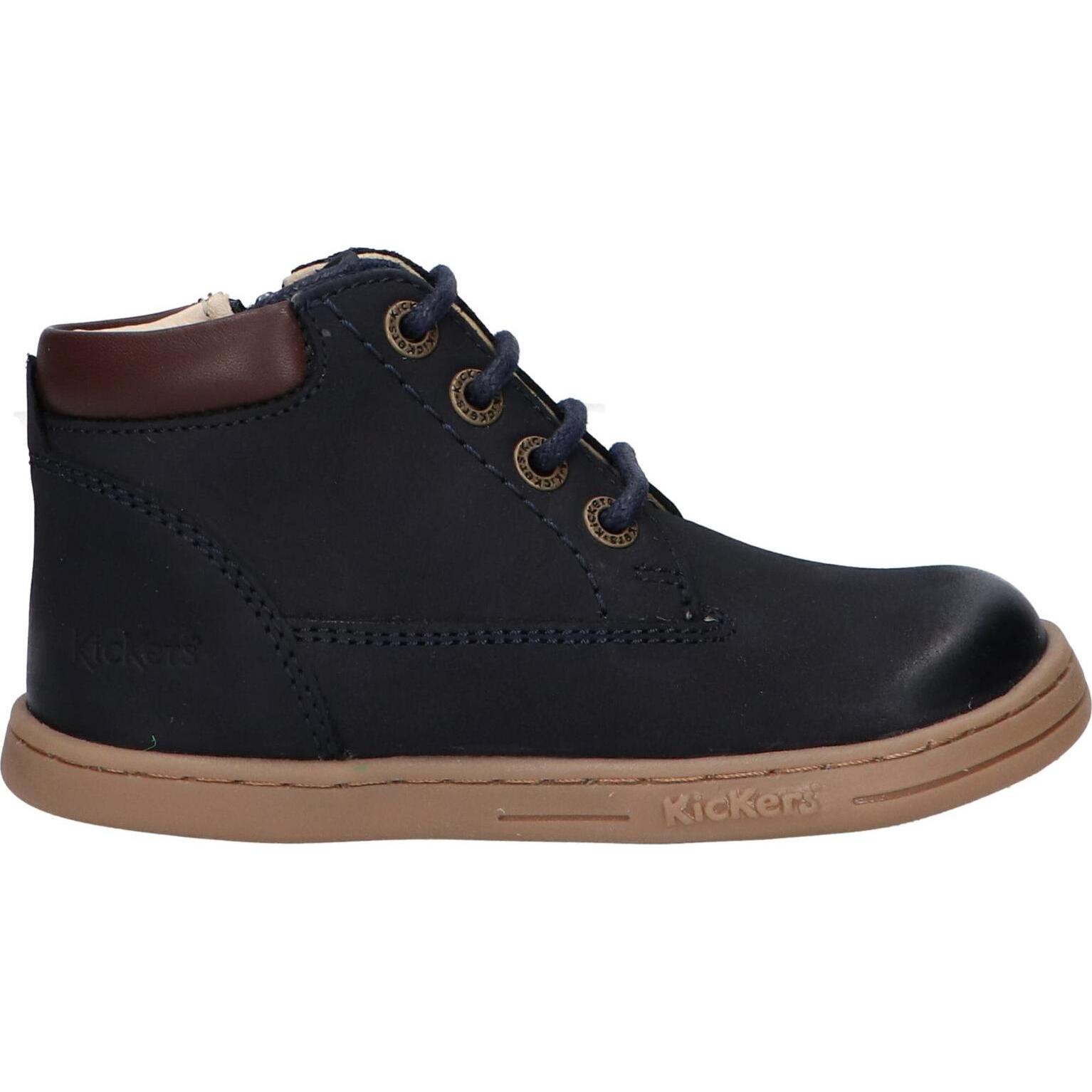 Kickers 785323-30 TACKLAND GOLF kids' ankle boots made of leather with cushioned insole, slip-resistant flexible sole, perfect for autumn/winter, stylish and comfortable boy boots.
