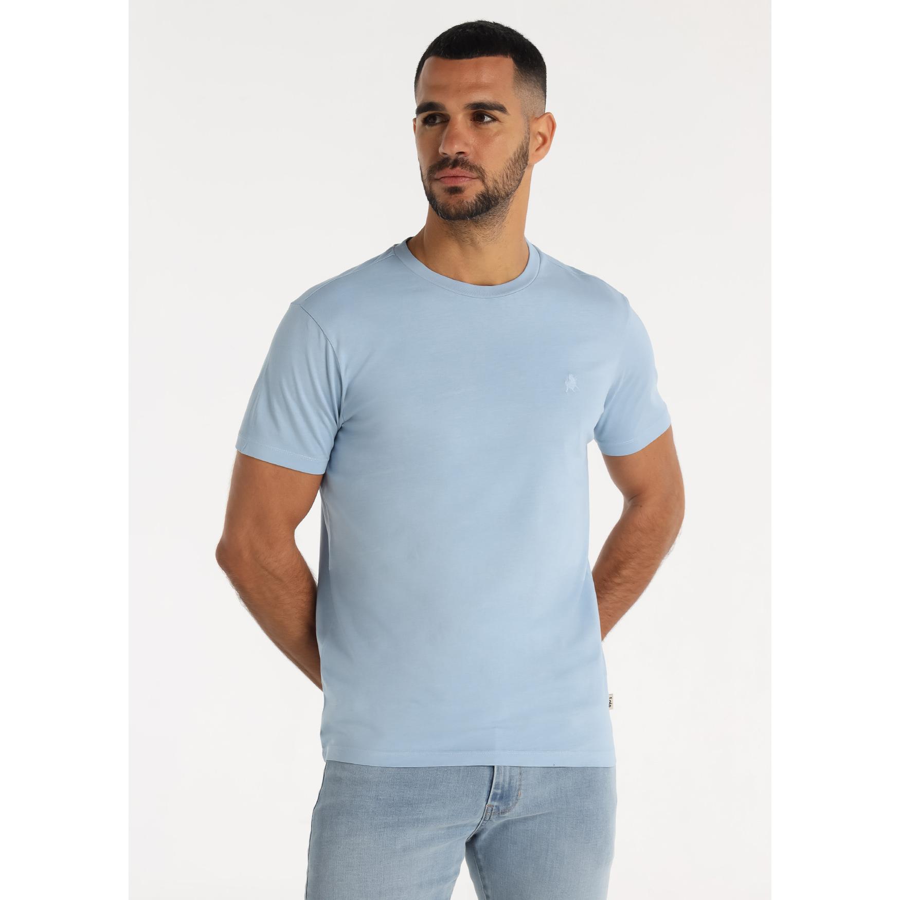 LOIS JEANS - Camiseta de Algodón con Bordado Logo Toro Azul Navy