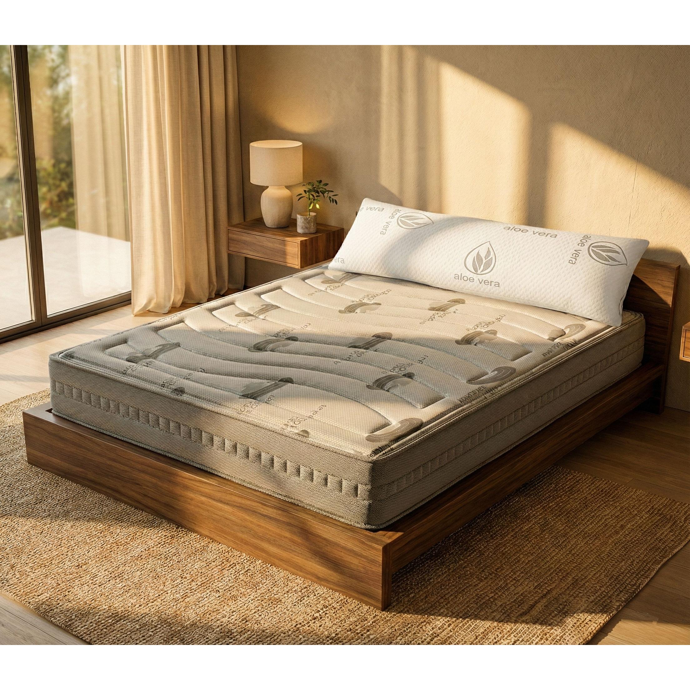 Colchón Viscoelástico ARQON, 24 cm, soporte estable y confort adaptable, Real Confort - Regalo Almohada Visco Aloe Vera de Copos