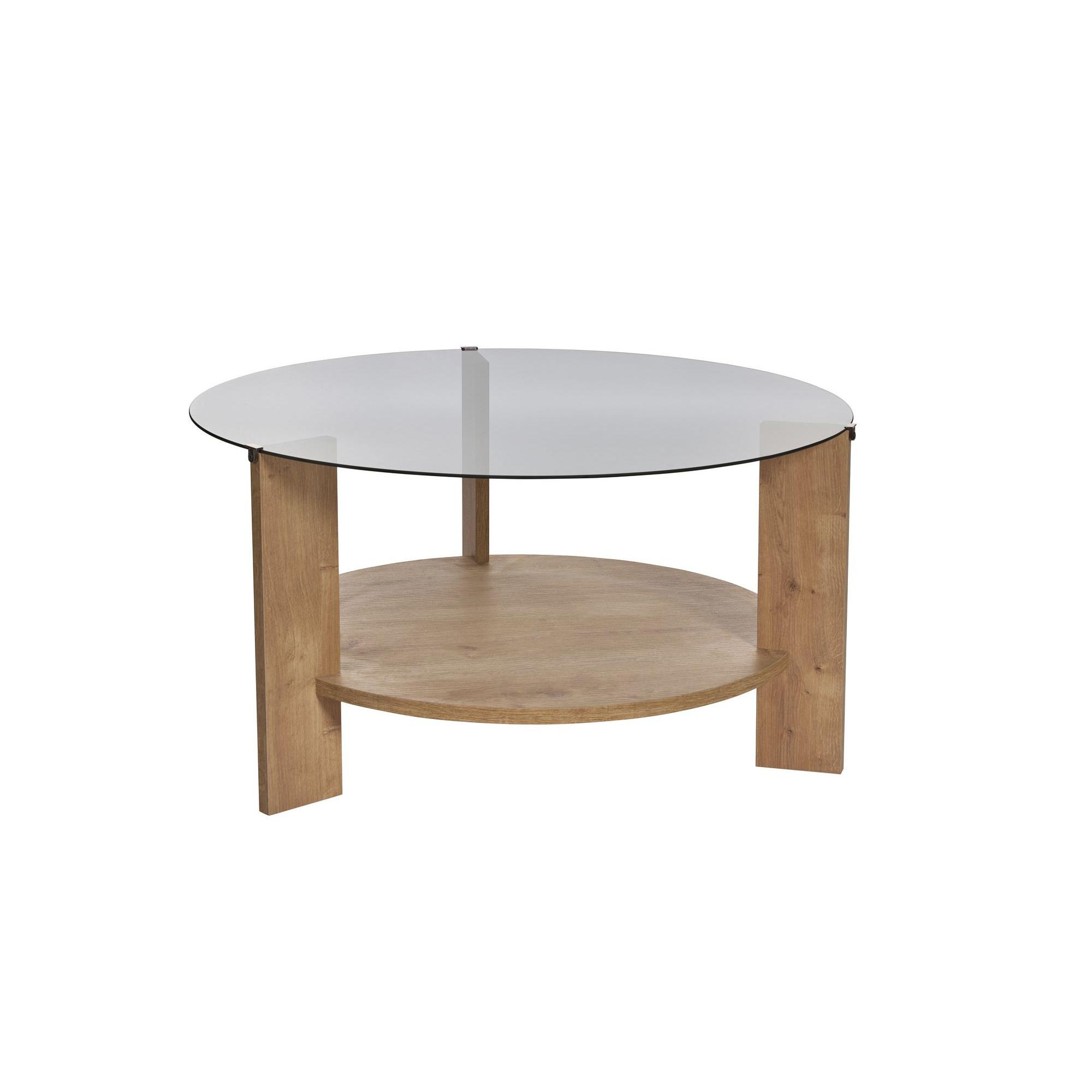 Habitat y Jardin - Mesa de centro de madera <<Clara>> - 75 x 75 x 40 cm - Roble SaphirFumées
