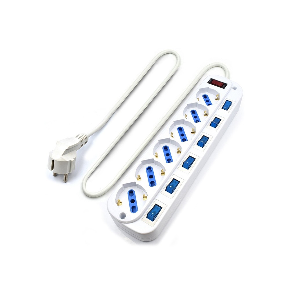 EWENT EW3932 Regleta 6 Tomas / 6 interruptor 1.5 m