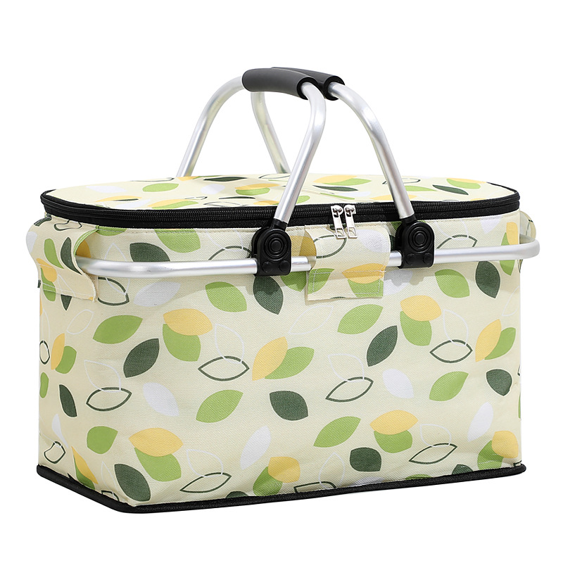 OmHom Cesta de picnic aislada, bolsa de hielo plegable, cesta de hielo, aislamiento exterior, cesta de almacenamiento portátil y fría