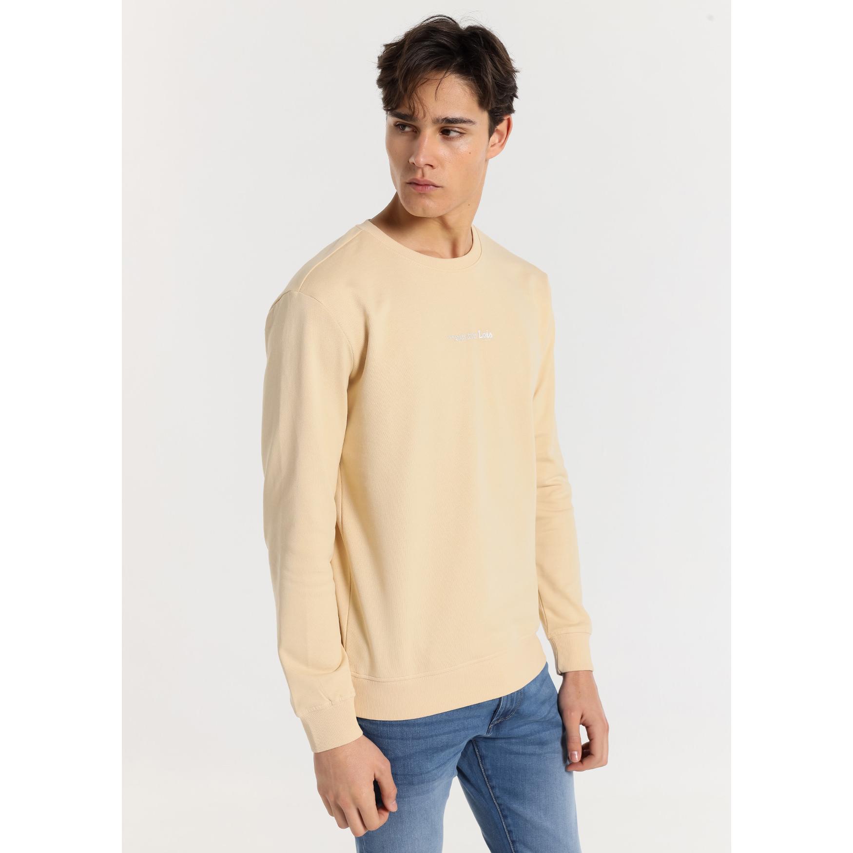 LOIS JEANS - Sudadera basica cuello caja con texto impreso en el pecho