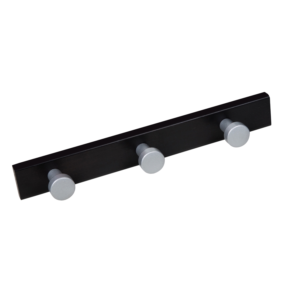 PERCHA Pared Pomos cromo mate - base WENGUE vertical 358x50MM