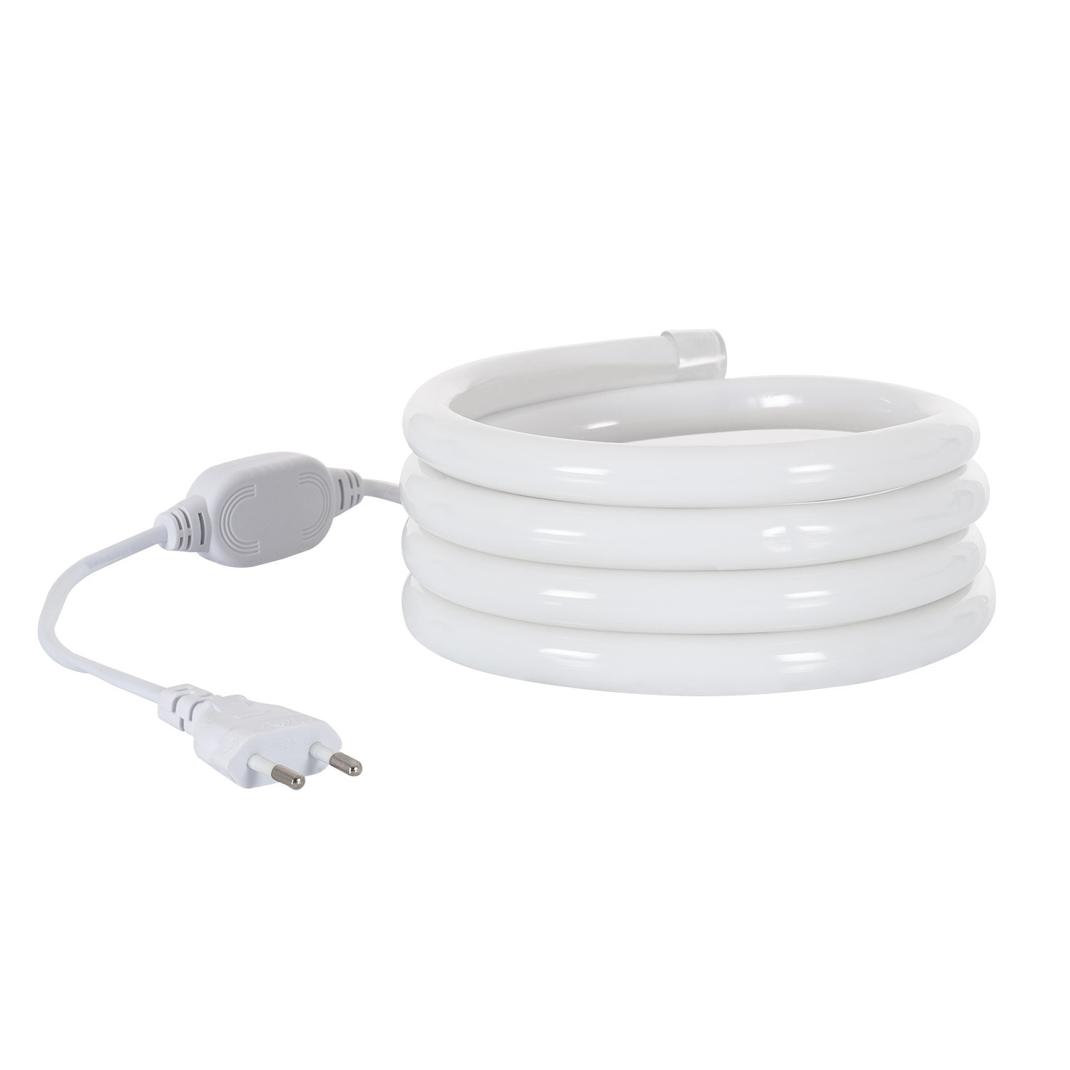 Ledkia Tira Neón LED Regulable 220V AC 120 LED/m Circular 360 Blanco Frío IP67 a Medida Corte cada 100 cm