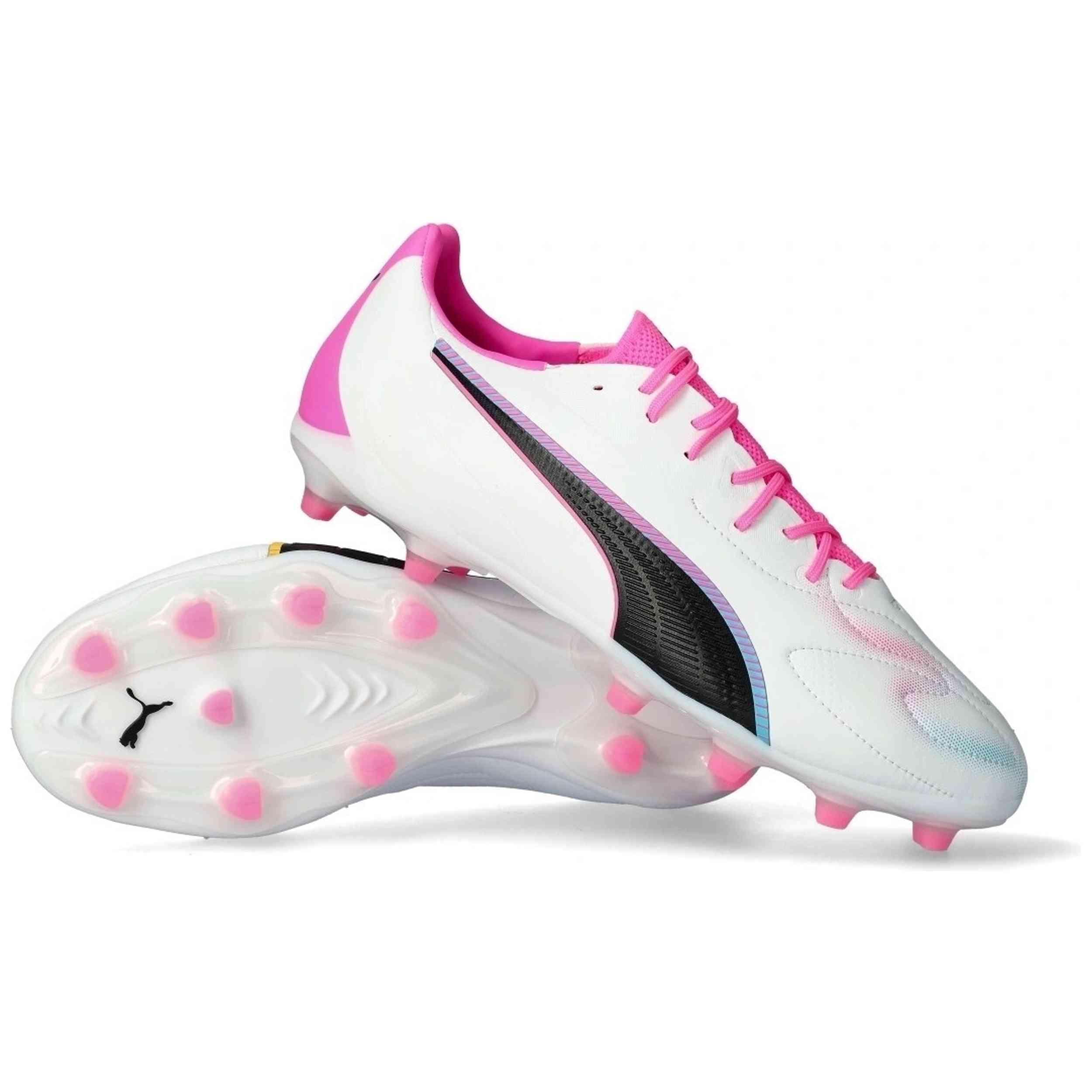 Botas De Futbol Puma modelo King 20 Match FG "PUMA White-Poi" para hombre y mujer en color Blanco
