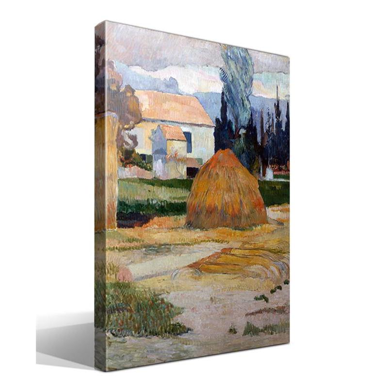 Cuadro Canvas Paisaje Cerca de Arles de Eugène Henri Paul Gauguin - Impresión Fine Art Giclee - Lienzo de Algodón 100% - Bastidor de Madera 3x3cm - Fabricado en España