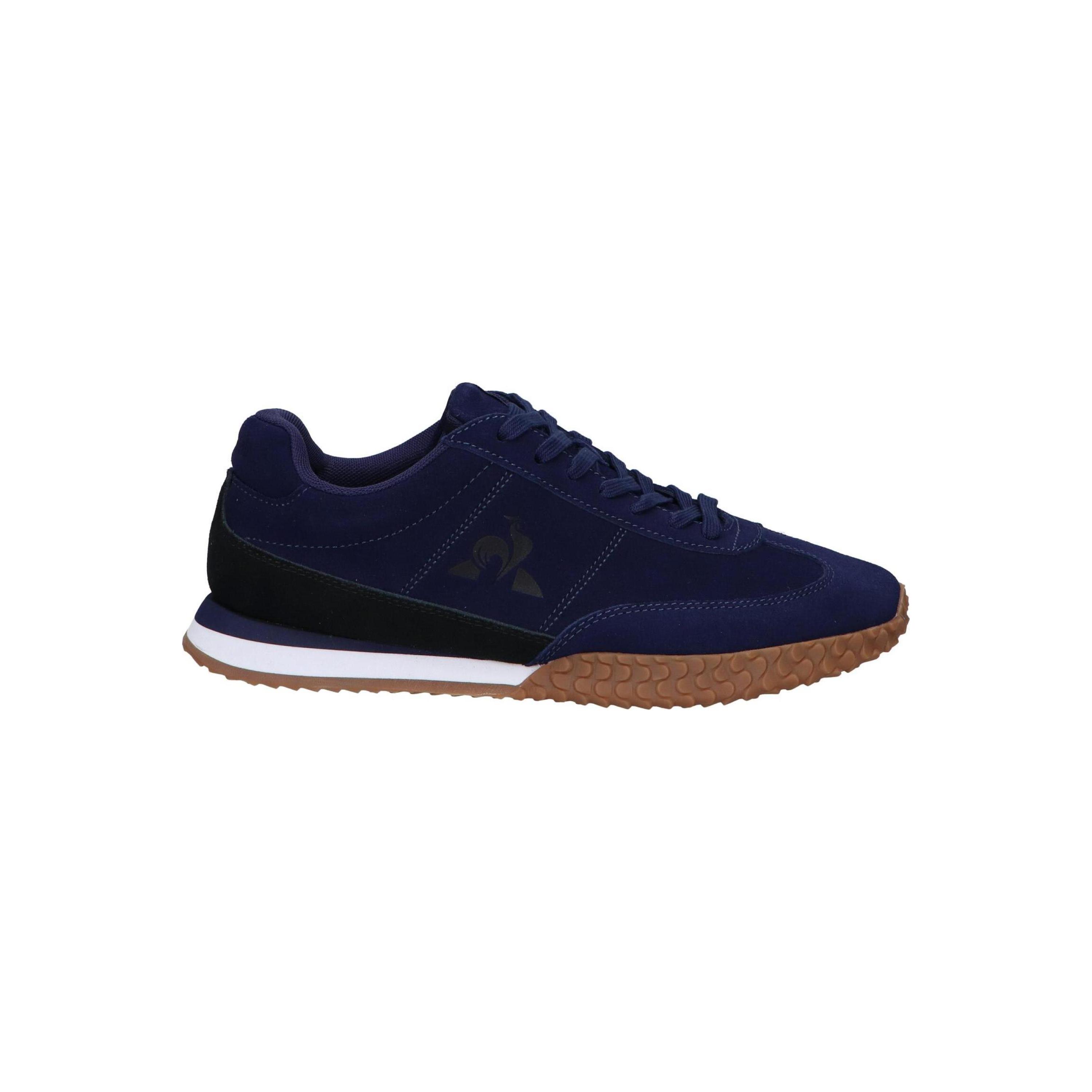 Le coq sportif men's casual sneakers in blue, made of leather with a textile lining, rubber sole, and lace-up closure, perfect for autumn activities; comfortable men's sneakers for daily wear.