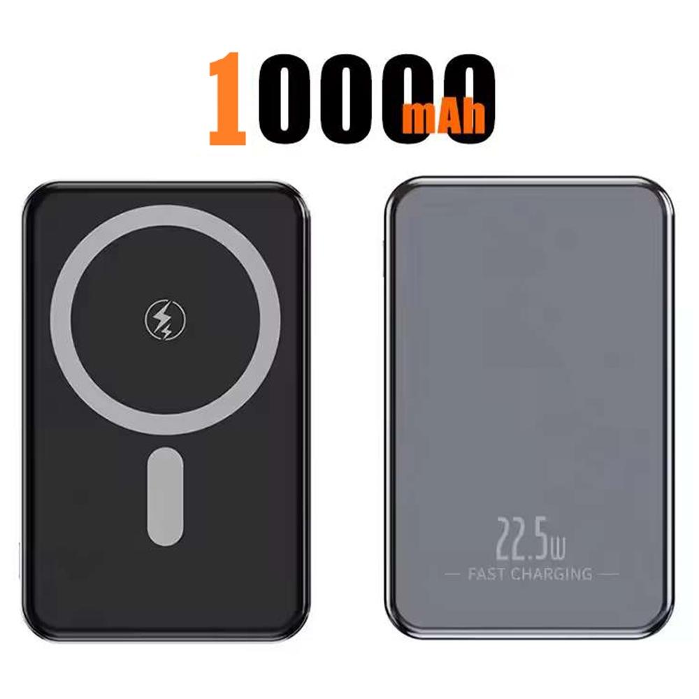 FGNS. Power Bank Inalámbrico Magnético 10000mAh con Carga Rápida USB C 22.5W PD QC 3.0, Cargador Portátil Compatible con smartphones con carga inalámbrica. Android,