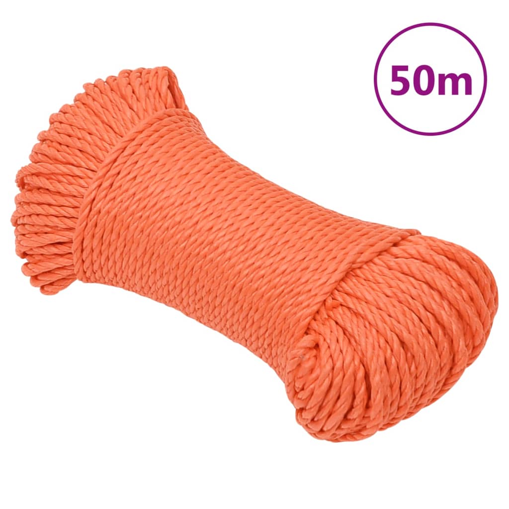 vidaXL Cuerda de Trabajo Polipropileno 6 mm 50 m Seguridad Incendio Color Azul,  Blanco,  orange y mas