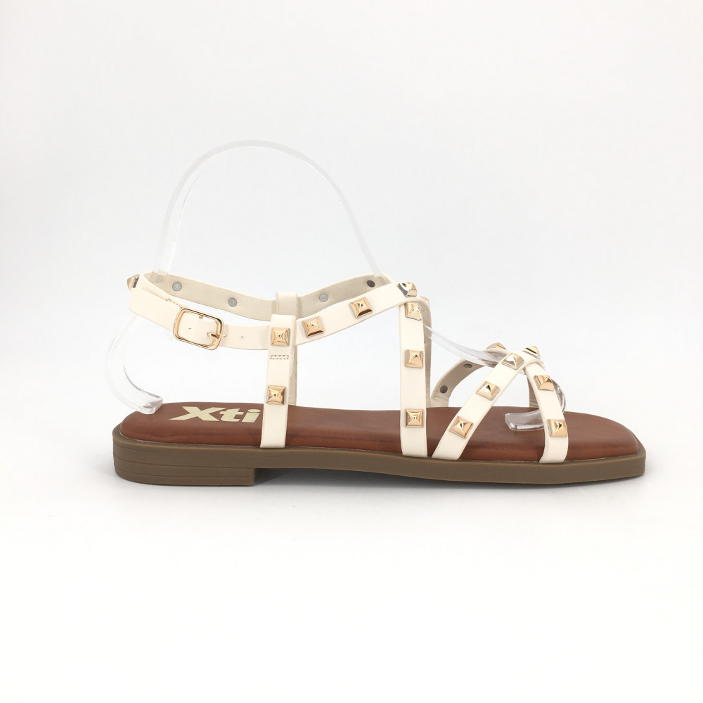 Sandalia Xti para mujer, mod.145150, Sandalia tachuelas cierre de hebilla