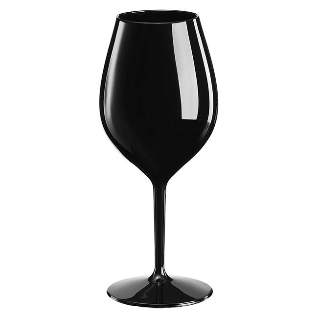 MONOUSO | Copa Reutilizable Durable Tritán Negra para Vino 510ml (6 Uds)