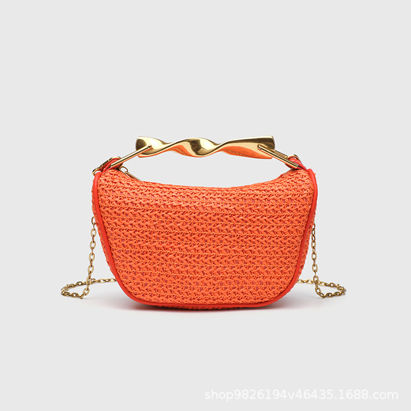 Bolso cruzado de paja tejida para mujer, bolso de paja de verano para playa, vacaciones, viajes y centro turístico