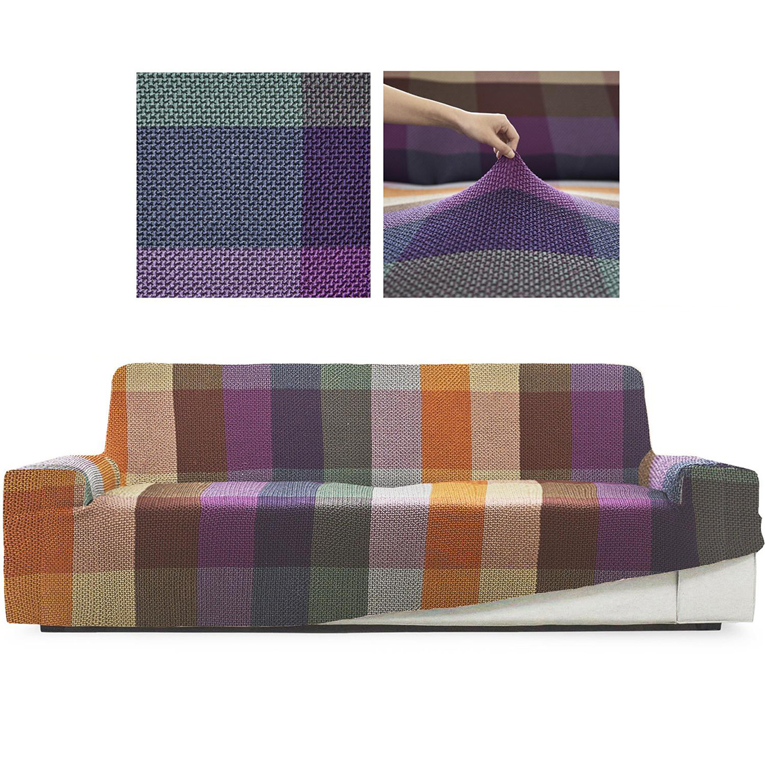 TEXLOVA-Neuvo Funda superelástica 8 Colores, Para sofá , Silla,Chaise Longue Brazo Largo, y Orejero ,Transpirable, cómoda y Duradera, fácil de Instalar, Dimensiones