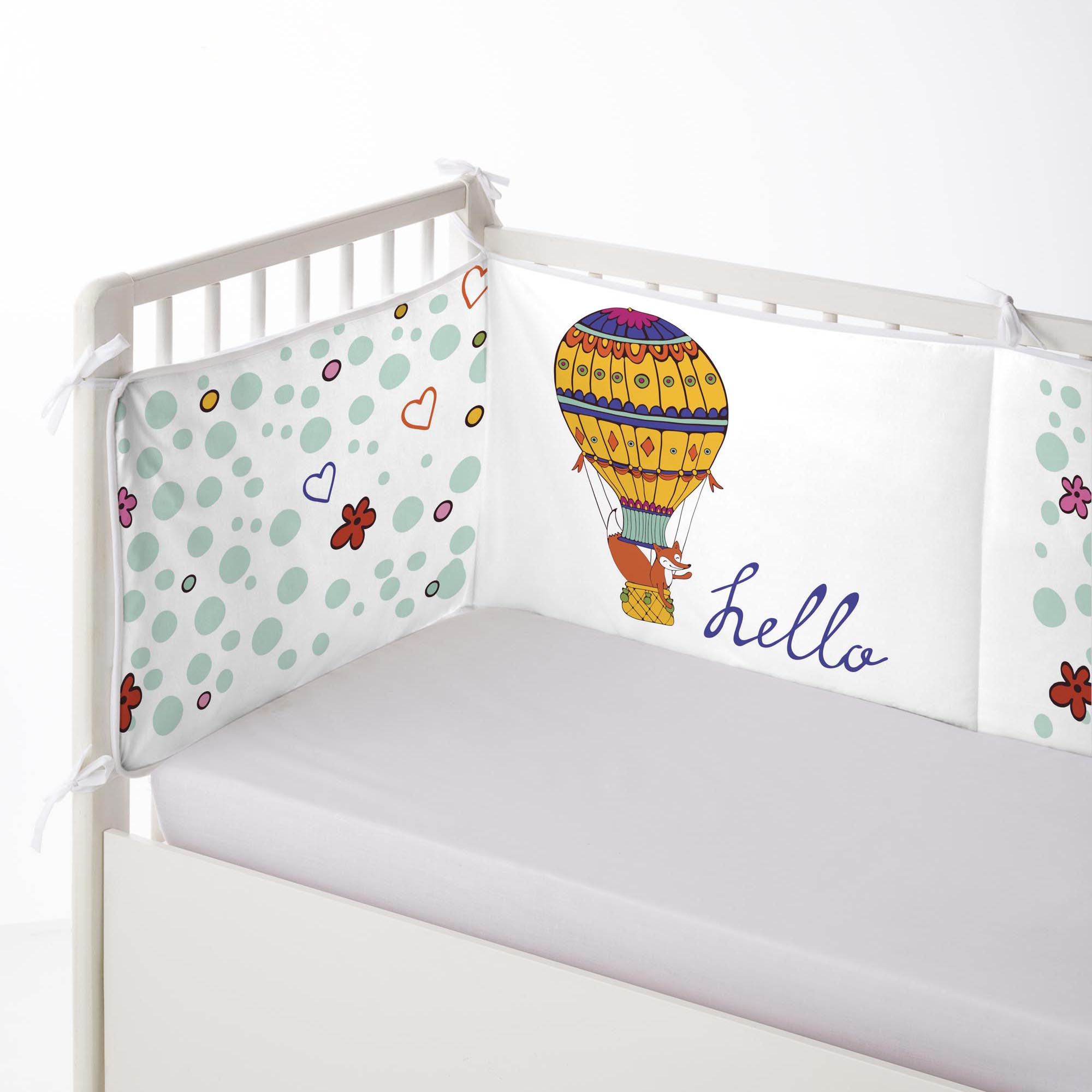COOL KIDS - Protector de Cuna - 100% Algodón Extrasuave - 9 Modelos - 60x60x60+40 cm - Fabricado en España
