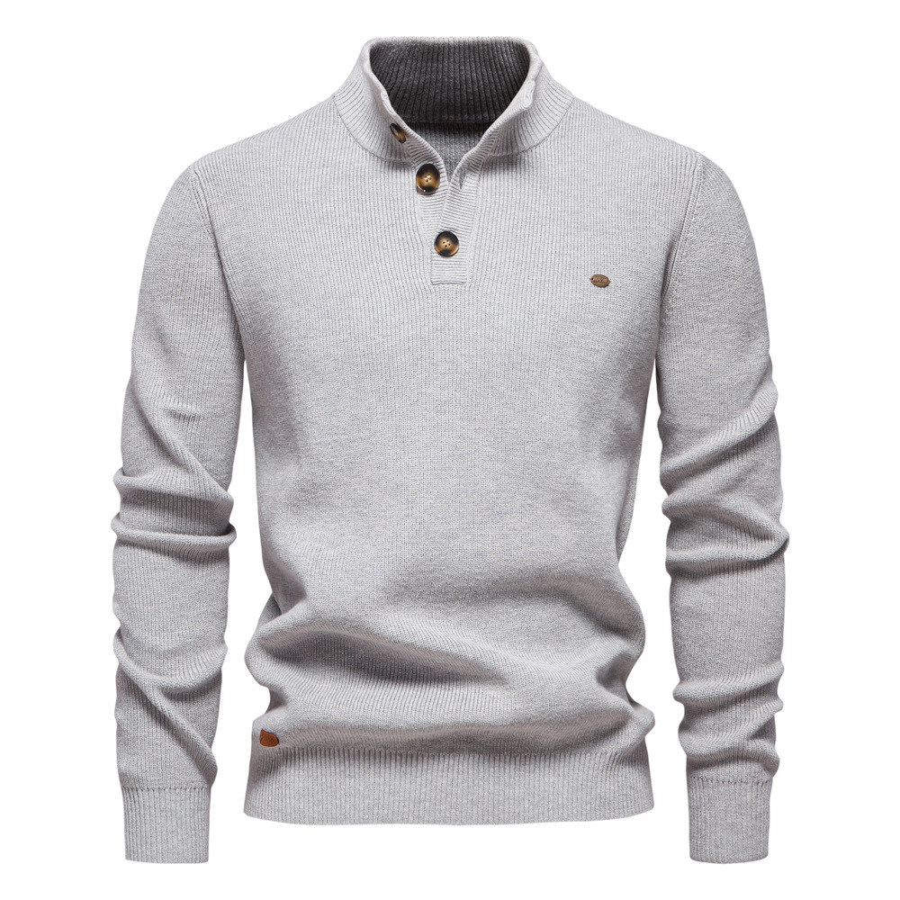 TK 2024 Otoño e Invierno Jersey nuevo cuello alto para hombres suéter de negocios de alta calidad suéter casual de color sólido