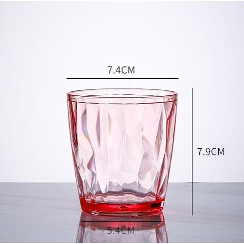 TK 5pcs water cup household PC cup restaurant beverage juice cup, brown, gray, green, transparent, pink