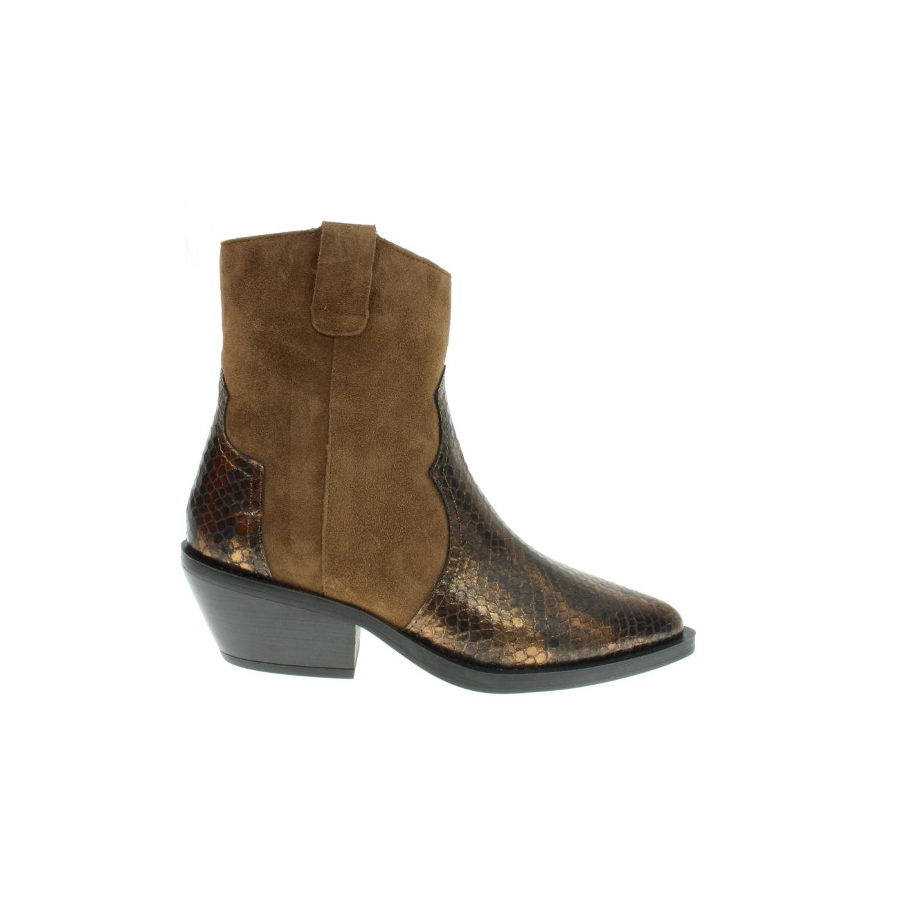 Alpe mod. 52547194 - Botin cowboy en ante combinado con reptil metalizado