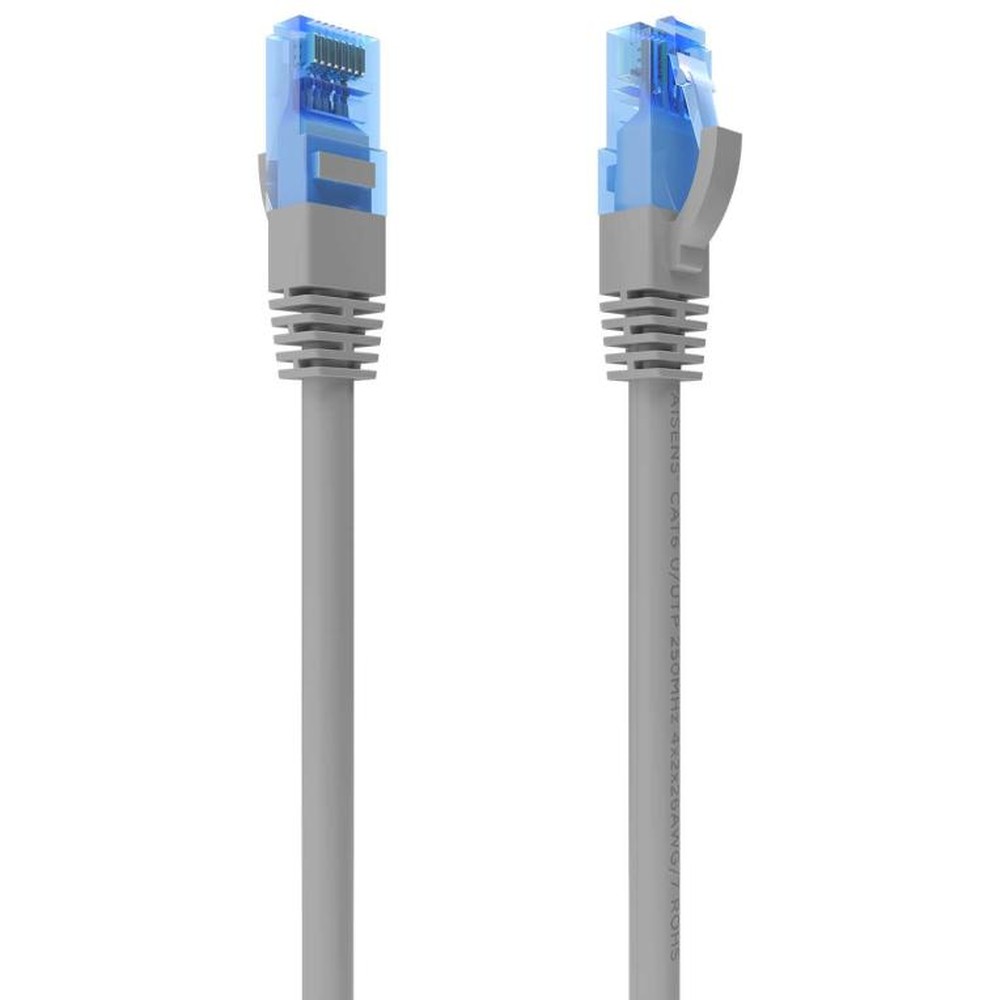 Aisens - Cable de red Cat6 UTP 30cm AWG26 CCA gris con conectores RJ45 macho para uso diario resistente y fiable