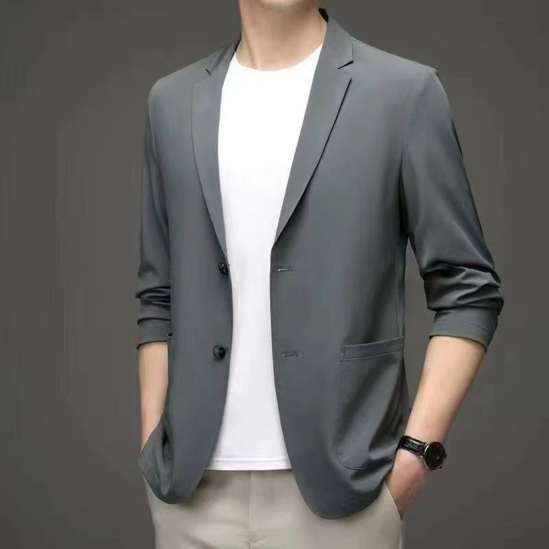 TK Traje De Hombre Gentleman De Algodón De Alta Calidad Talla M-7XL Moda Masculina Ropa De Trabajo Formal Coreano Casual