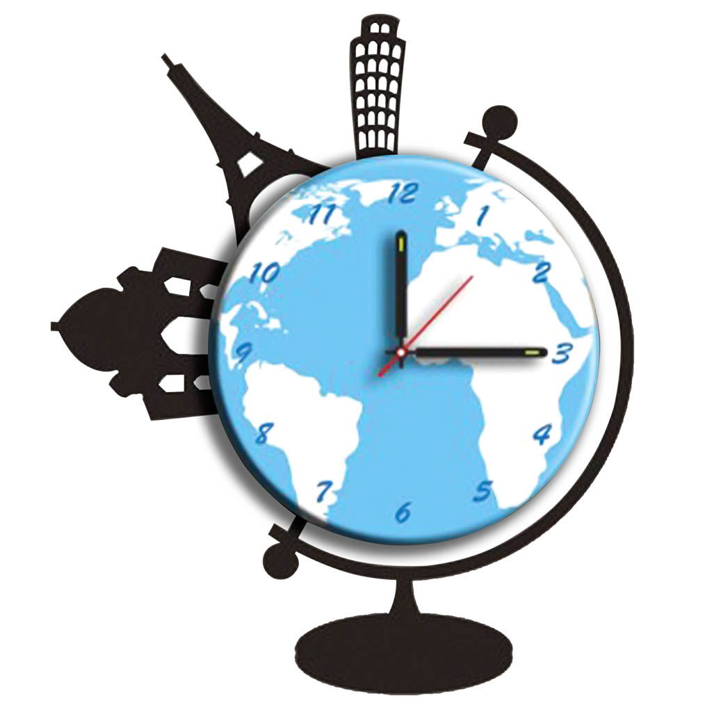 Wonderlust Deco - Kit reloj de vinilo azul 40x48cm Multicolor 40x48cm