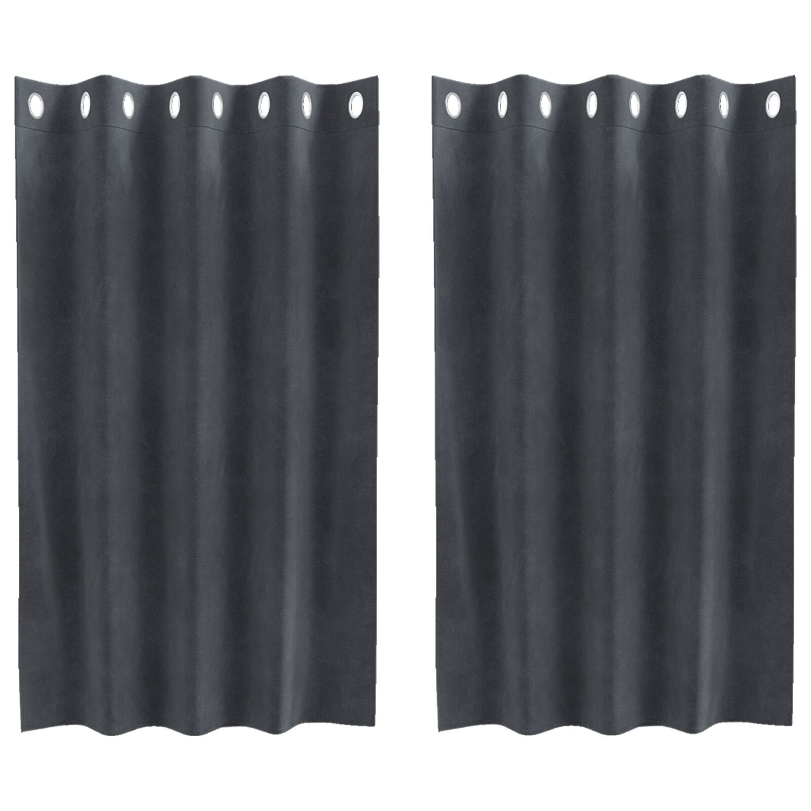 Cortinas Blackout con Ojales 2 pcs de Terciopelo Gris Claro