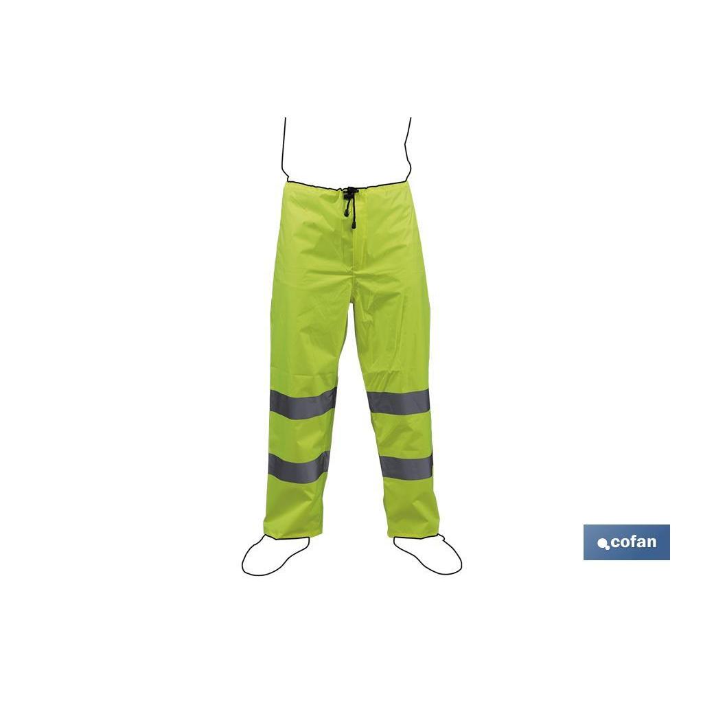 COFAN - Pantalón de Lluvia de Alta Visibilidad | Tallas desde la S hasta la XXXL | Color amarillo