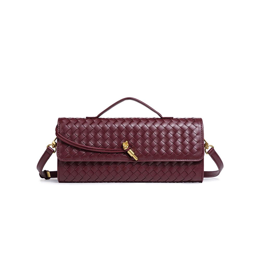 Bolsos de mano tejidos para mujer, bolso cruzado de hombro de piel sintética para noche, bolso bandolera de mano para formal, boda, fiesta