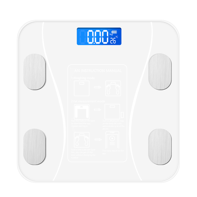Escala de Peso Corporal Inteligente Inalámbrica Analizador de Composición Corporal con Aplicación de Teléfono Móvil Carga USB Material de Vidrio Engrosado Ideal para Uso en Baño