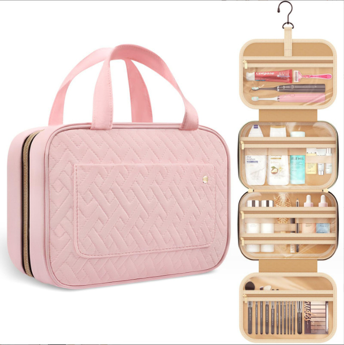 CA Bolsa de aseo de viaje con gancho, bolsa de cosméticos portátil, bolsa de aseo de viaje para damas, bolsa de aseo de mano,