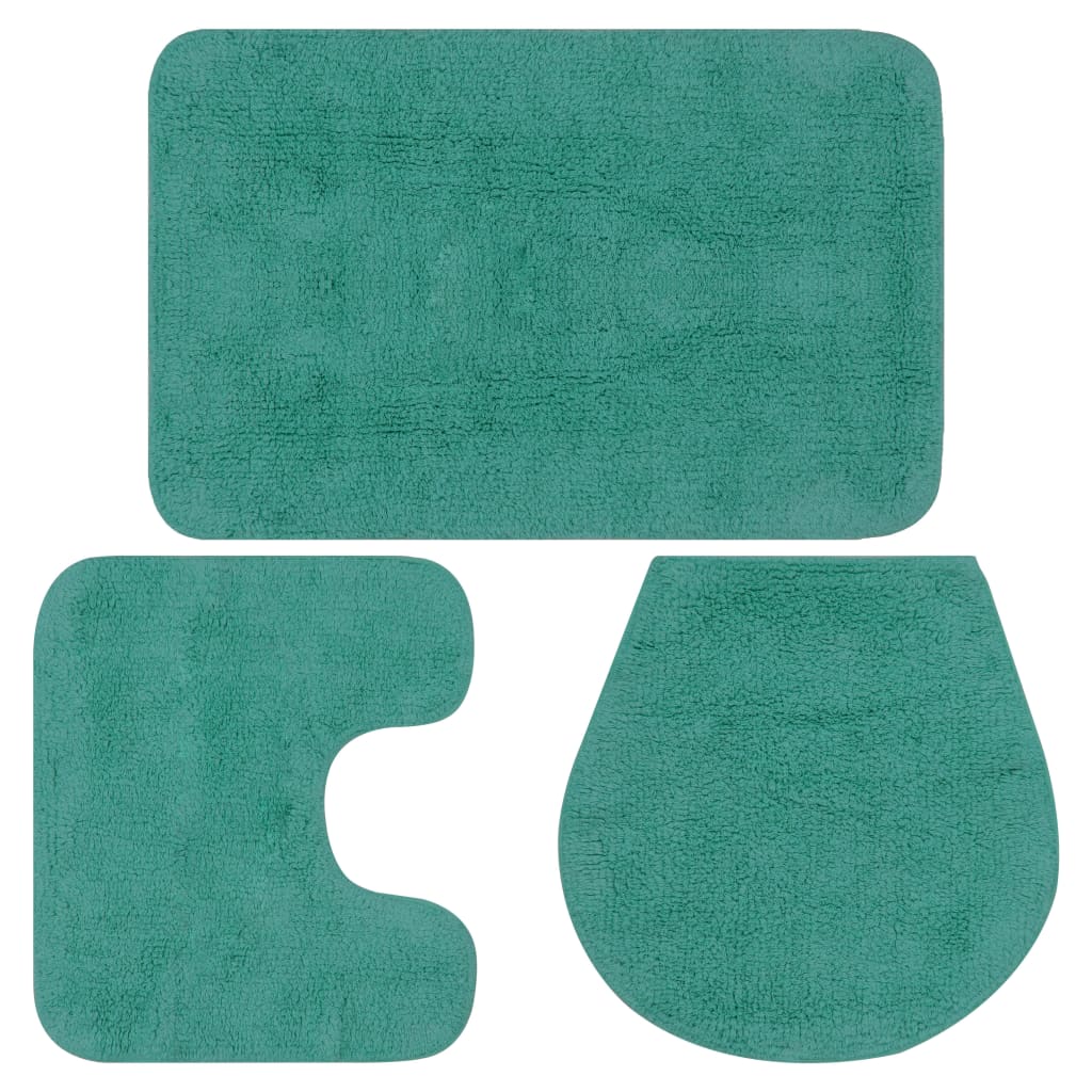 vidaXL Conjunto de Alfombrillas de Baño de Tela 3 Piezas Decoración Color Antracita,  Beige,  Blanco y mas
