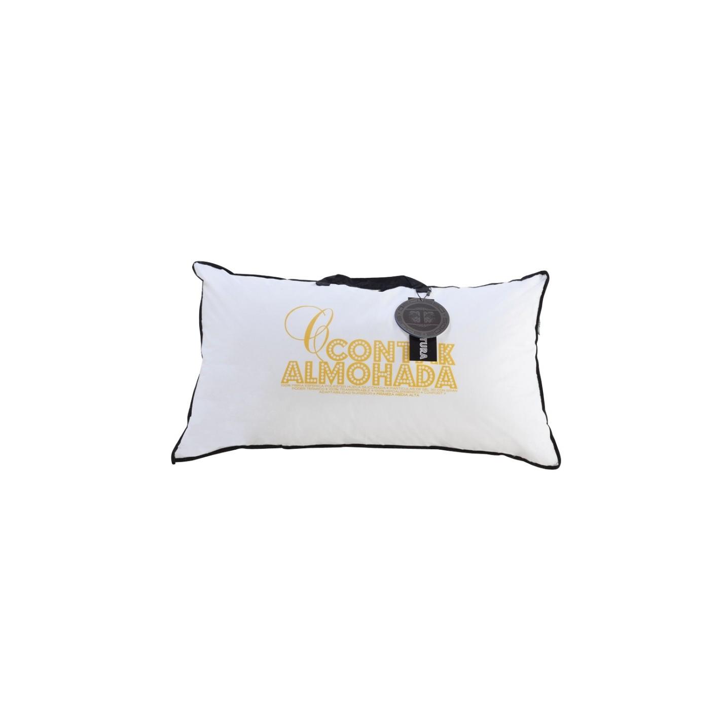 Almohada Contak Decusso de Fibra 100% con Partículas de Gel 3D – Hipoalergénica, Transpirable, Suave y Adaptable al Contorno de Cabeza y Cuello para un Sueño Reparador y Confort Total