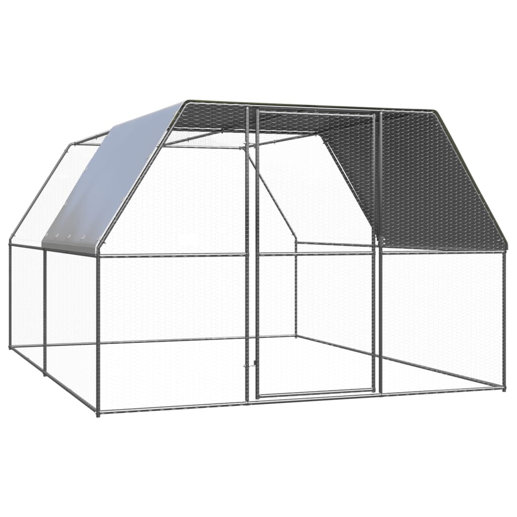vidaXL Jaula Gallinero de Exterior de Acero Galvanizado Casa de Gallinas Pollo Dimensiones 2 x 2 x 2 m,  3 x 2 x 2 m,  2 x 4 x 2 m y mas