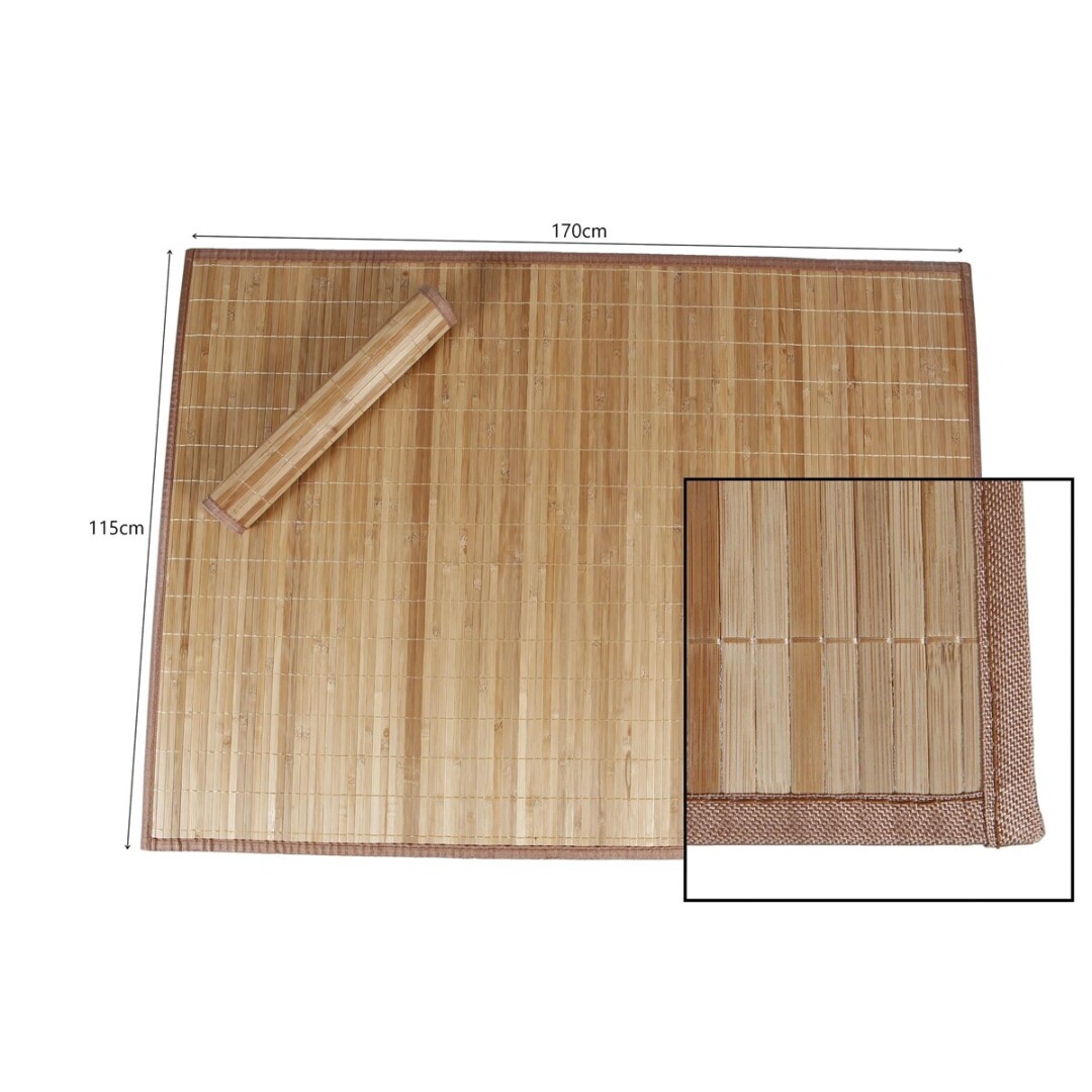 Maxia Market - Alfombra De Bambú Antideslizante y Resistente Decoración del Hogar - Ideal para Salón, Comedor o Recibidor - Color Natural