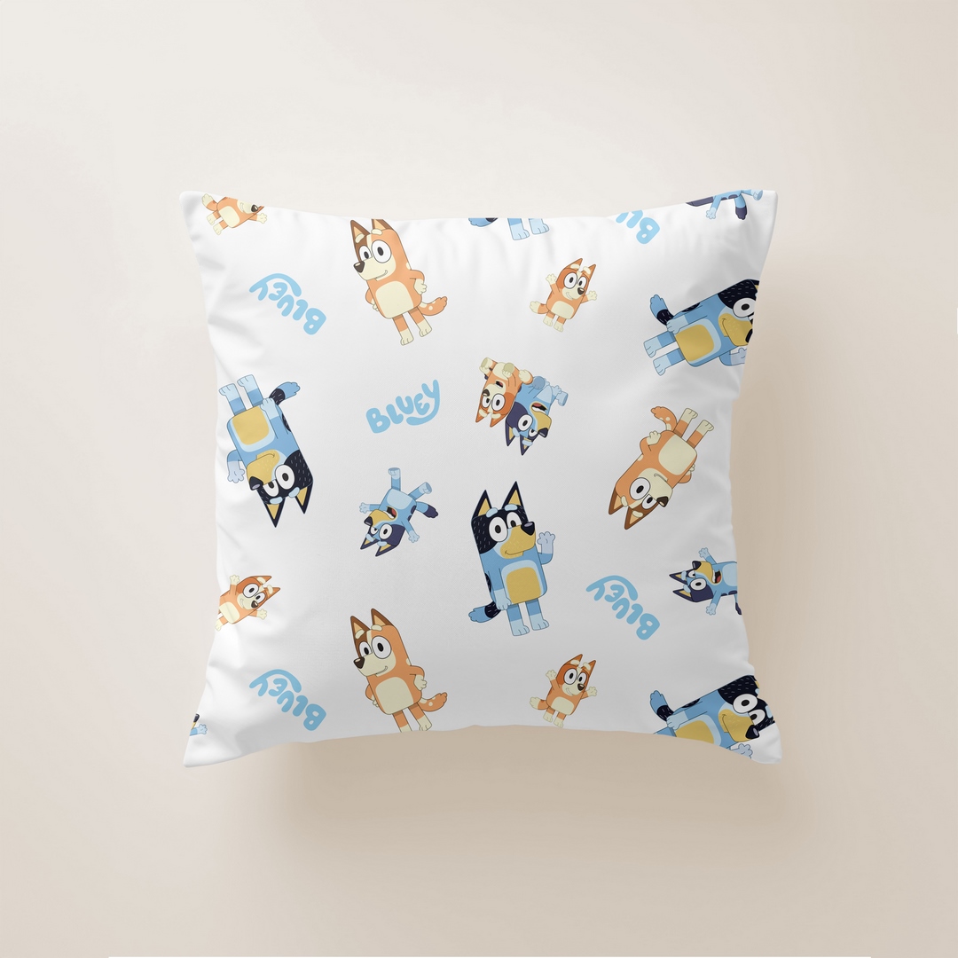 Cojín Infantil BLUEY 45x45 cm con Relleno – Funda Suave y Lavable