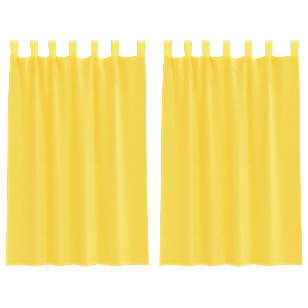 vidaXL Cortinas de voile con trabillas  2 unidades 140x175 cm