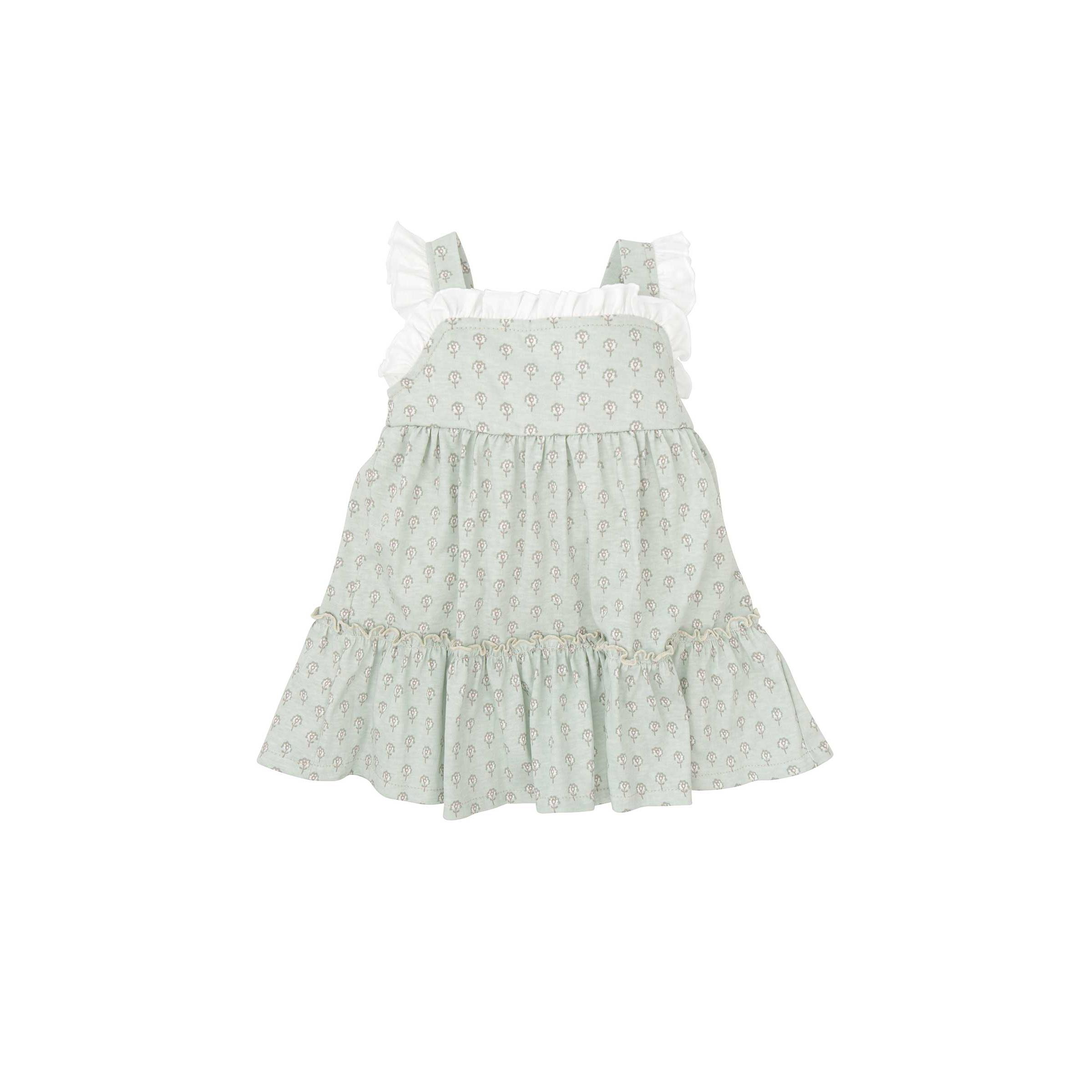 Vestido Babidu de Algodón para Bebé Niña en Color Verde