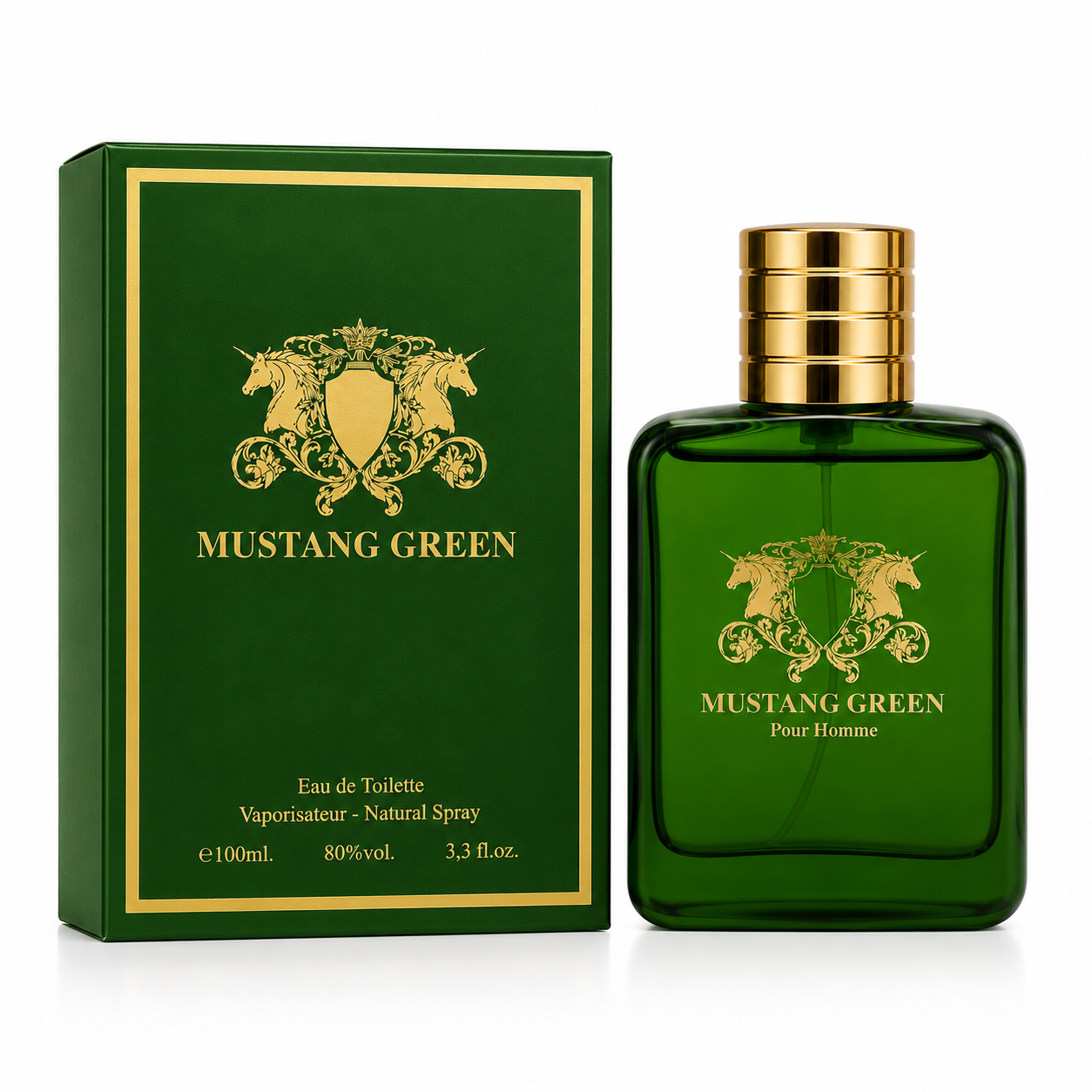 Mustang Green Eau de Toilette Hombre 100 ml | Fragancia Masculina Fresca Cítrica, Especiada y Amaderada | Notas de Limón, Granada, Salvia, Cuero y Cedro | Aroma Elegante para Uso Diario y Ocasiones Especiales