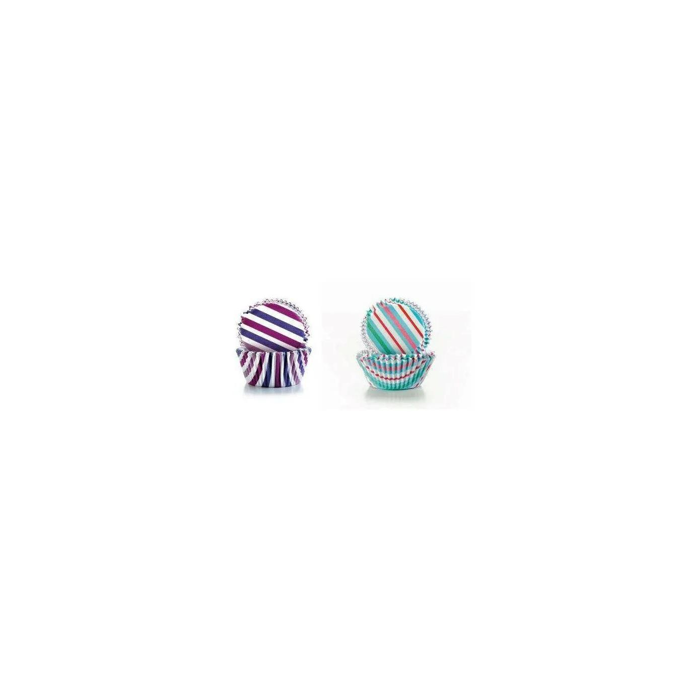 Camassia Cápsulas para Cupcakes y Bombas de Baño (100 Uds) - Rayas | Envases | Envoltorio para Hacer Cupcakes de Baño o Bombas de Baño