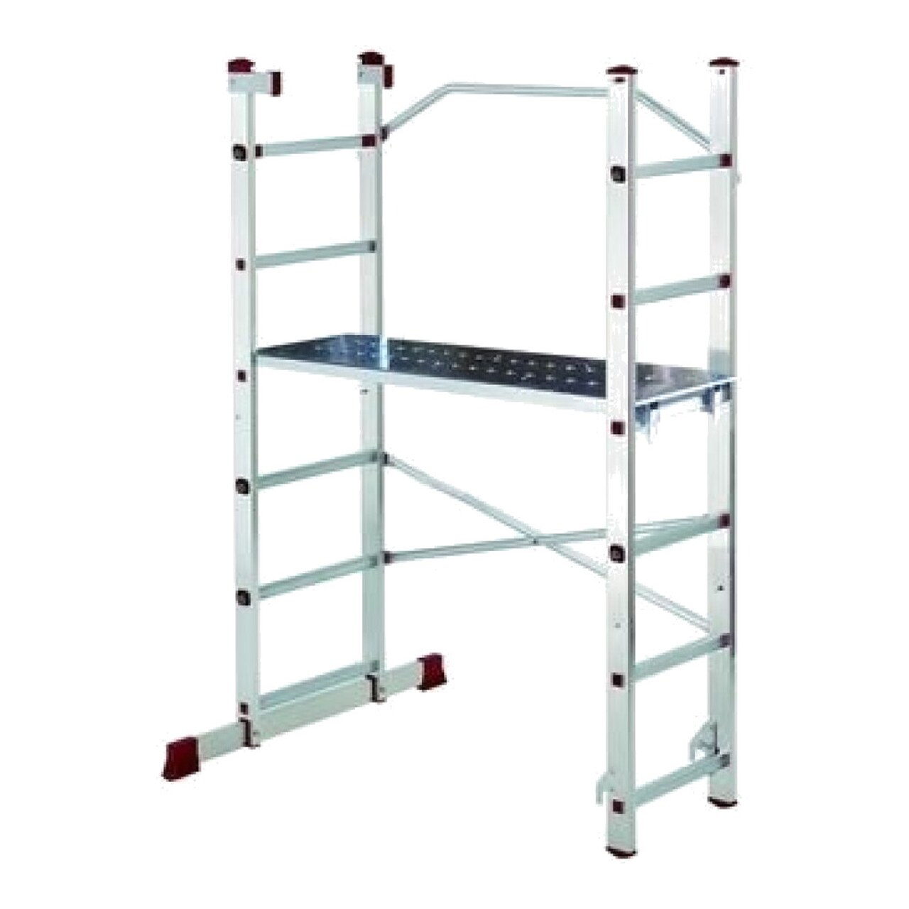 Andamio De Aluminio Con Plataforma De 2 Tramos De 6 Peldaños 120X100x50cm 310449