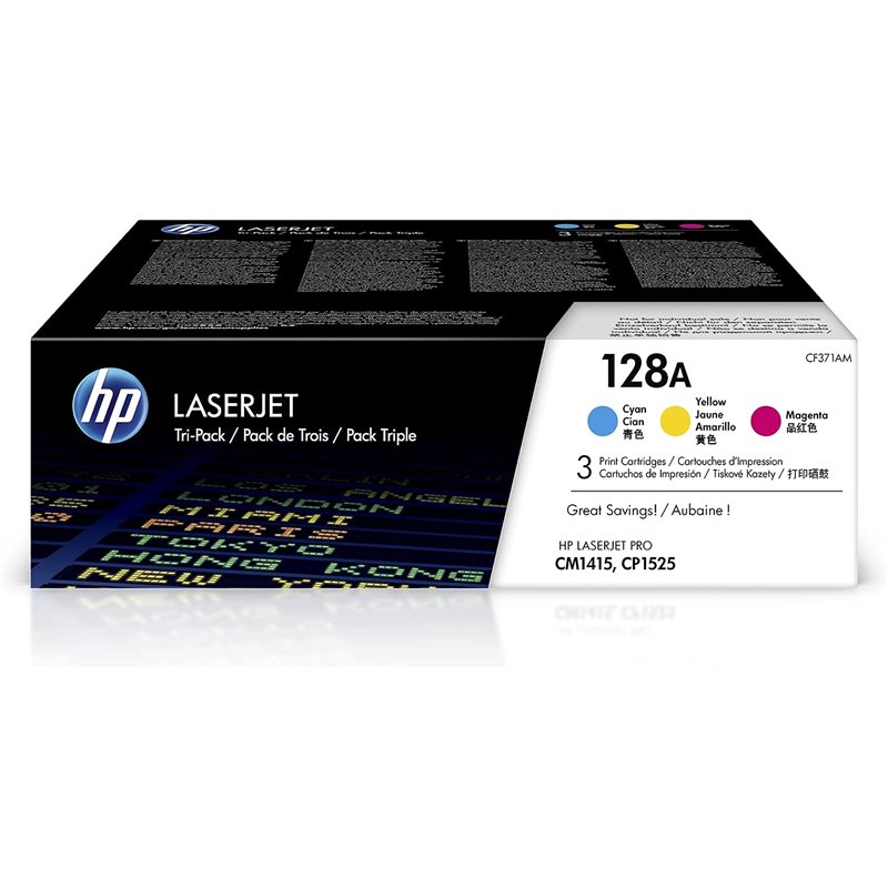 Toner Hp 128A Multipack Cm1415 Cp1525 3X 1300 Pag