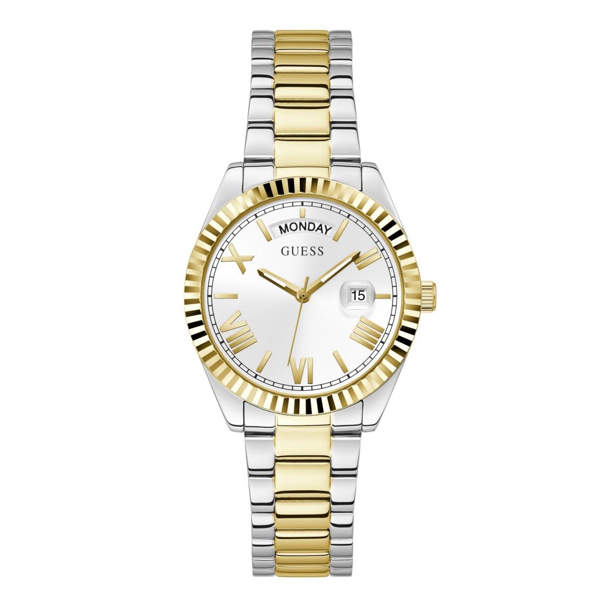 Guess Reloj Mujer Caja De Acero Reciclado Pulsera Acero Reciclado De Color Oro Resistente Al Agua 3 Atm Gw0308l6