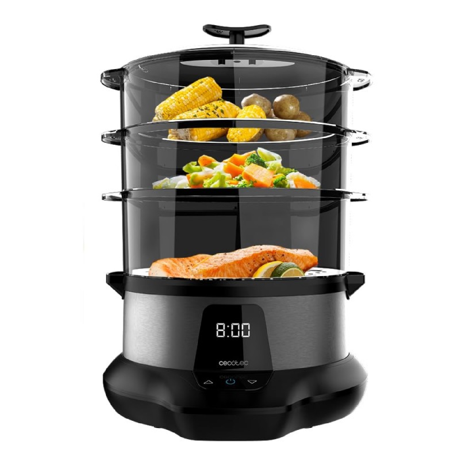 Cecotec Vaporera Eléctrica VapoVita 3000 Pro. Cocina al Vapor y Conserva Nutrientes y Vitaminas. 1000W, Digital