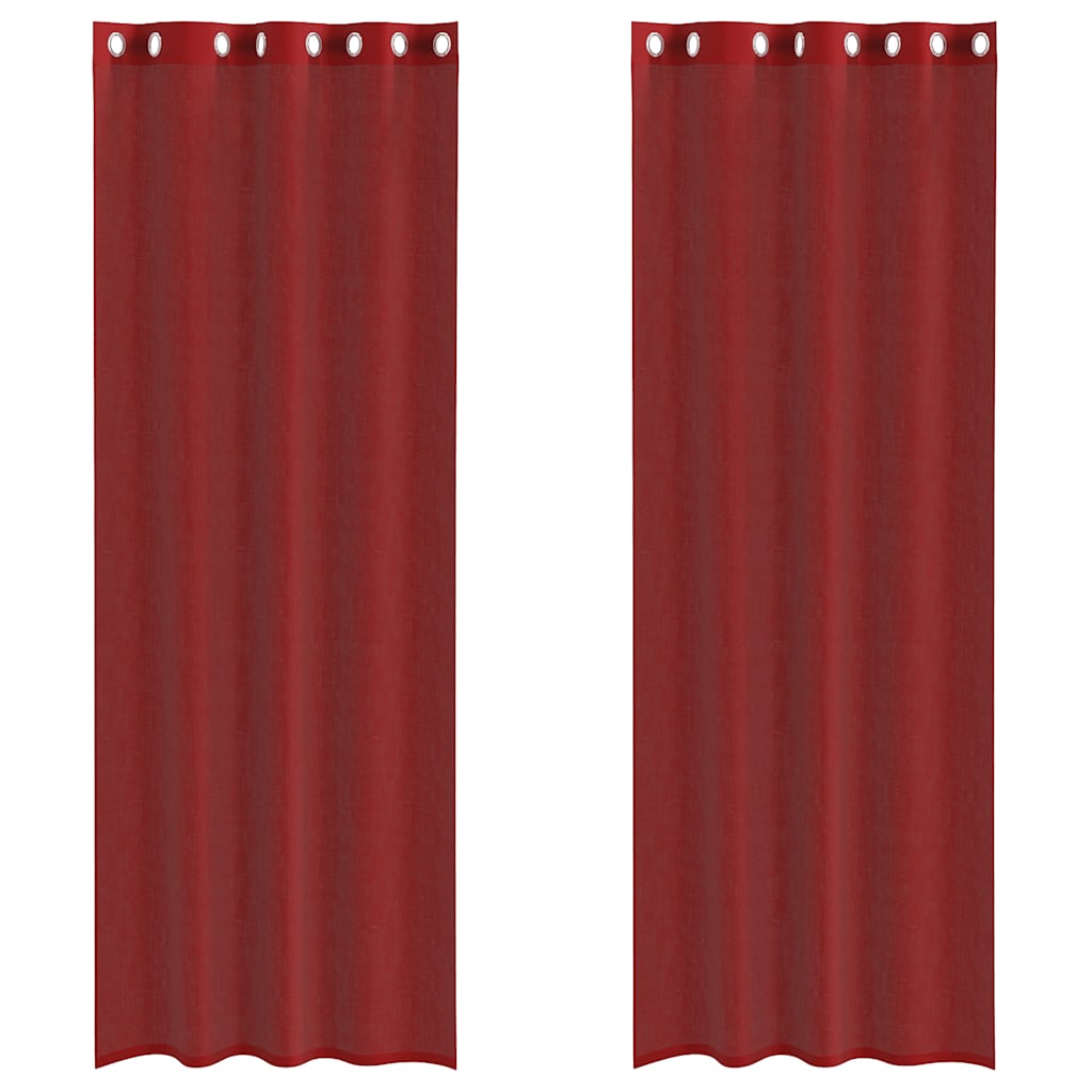 vidaXL Cortinas de gasa con ojales 2 uds 140x300 cm